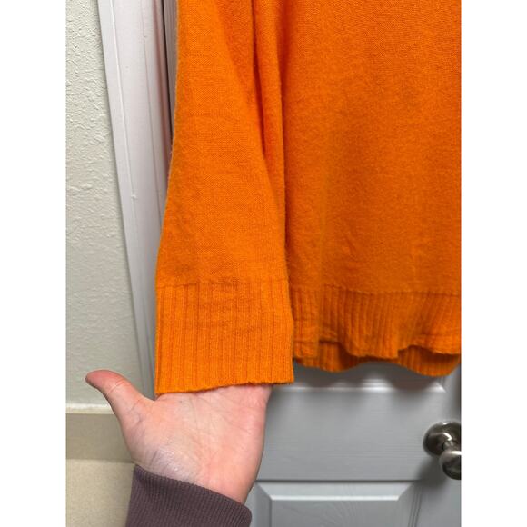 Anthropologie Pilcro Angie Seamed Cashmere Relaxed Sweater Orange Size Medium - Picture 6 of 9